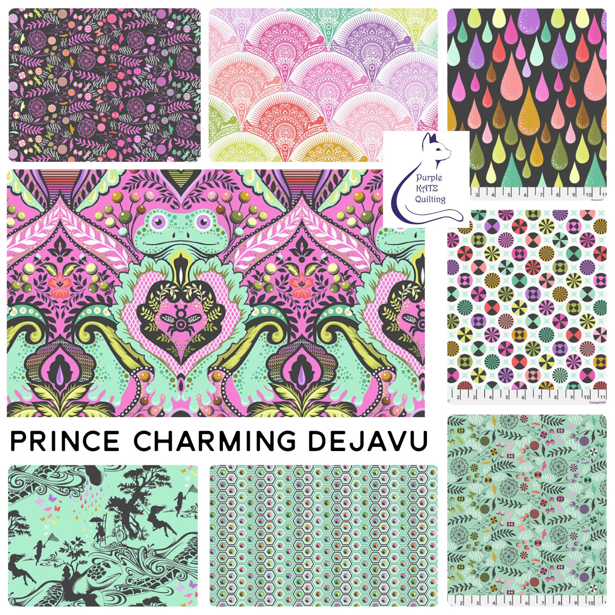 Tula Pink Prince Charming DeJaVU - preorder July 2026 - 8 Pc FAN