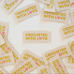 Crocheted With Love  -  Woven Clothing Label Tags