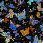 Wings of Gold - Black Large Flying Metallic Butterflies  CM2601