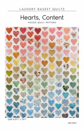 Hearts, Content - paper printed pattern - with BONUS foam template - 67”x76”