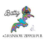 KATZ Bag Bling - #5 Rainbow BATTY  Zipper Pulls (5 pc)
