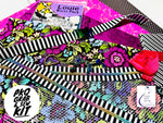 Louie Waist Pack Fabric KIT - Tula Pink Nightshade DejaVu - 1” buckle and webbing - MEDIUM - With Printed pattern by Uh Oh Creations - Sample by Tara Horst