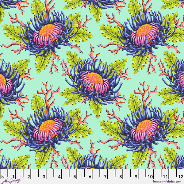 Friends & Anemones - Seafoam - Floral Reef by Tula Pink - PREORDER April 2026 -