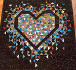 💜 Exploding Heart Quilt KIT -   Eye Candy Quilts with GEMMA and Kitty Litter LASER as Background