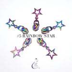NEW - Just Arrived - KATZ Bag Bling - #5 Rainbow -  STARS   - Zipper Pulls- 6 pc package