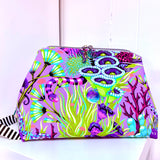 DELUXE Large - PKQ Grab & Go RETREAT Bag KIT - Tula Pink Floral Reef - Reef What You Sew UltraViolet