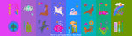 Alison Glass POSTMARK - Cool - sold per 24"  panel - 2 repeats as shown per panel