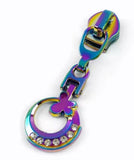 NEW - Just Arrived - KATZ Bag Bling - #5 Rainbow - Zipper Pulls - Sparkle Butterfly Ring - pack of 4 zipper pulls