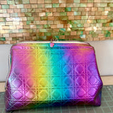 Large RETREAT Bag KIT - Quilted” Rainbow Faux Leather/Vinyl