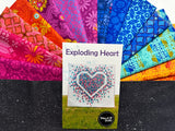 Exploding Heart Quilt KIT -  Alison Glass Chrysanthemum Gunmetal Grey Stellar Background