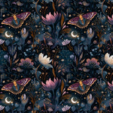 Midnight Moth- My Fabric Dresser - Cotton Canvas 56” wide