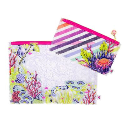 Tula Pink Floral Reef Pencil Pouch Project Bag. Size: 10in x 5.5in. - Preorder April 2026