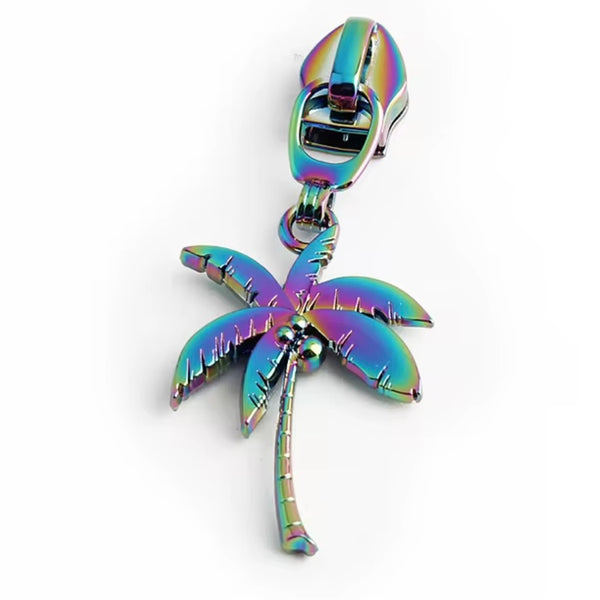 NEW - Just Arrived - KATZ Bag Bling - #5 Rainbow -  Palm Tree  - Zipper Pulls