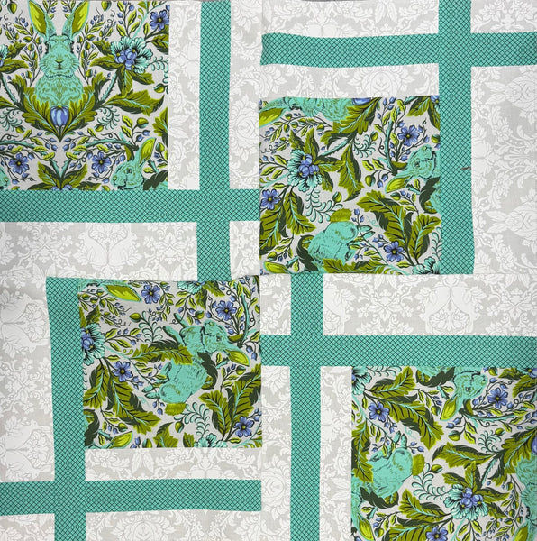 BQ2 quilt kit - Tula Pink FMF Bunny / 3 beautiful fabrics make this quick easy quilt