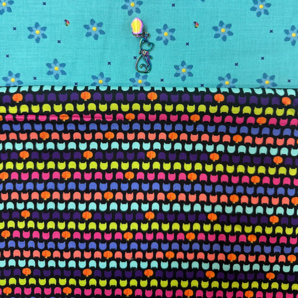 Quilted Pouch KIT - pattern by UhOh Creations -  Cat Stripe