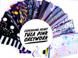Event Special - Exploding Heart Quilt KIT -  GREYWORK Black & White with rainbow