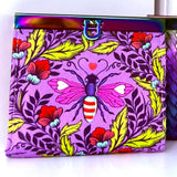 Juniper Clasp Wallet - Tula Pink BEE with Rainbow hardware   - WITH pattern