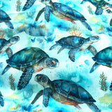 Sea Turtles - My Fabric Dresser - Cotton Canvas 56” wide