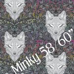 Tula Pink Graywork MINKY - Wolf of Pink Street Carbon - preorder November 2025
