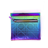 Juniper Clasp Wallet - Rainbow “Quilted” Vinyl with fabric lining & Rainbow hardware   - WITH pattern
