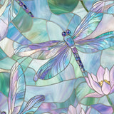 Stained Glass Dragonflies  - My Fabric Dresser - Cotton Canvas 56” wide