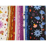 Yellow Brick Road - 57”x75” - Libs Elliott Birdie  - with coordinating Navy Flower Power Border/binding