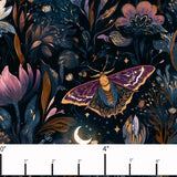 Midnight Moth- My Fabric Dresser - Cotton Canvas 56” wide