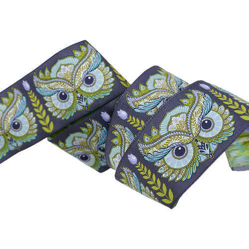 Full Moon Forest II - Hootie Patootie in Starlight - 2" Ribbon - price per Meter 40” - April 2025