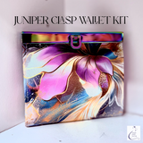 Juniper Clasp Wallet - Canvas with Rainbow hardware   - WITH pattern & BONUS RFID cloth