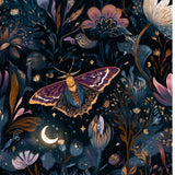 Midnight Moth- My Fabric Dresser - Cotton Canvas 56” wide