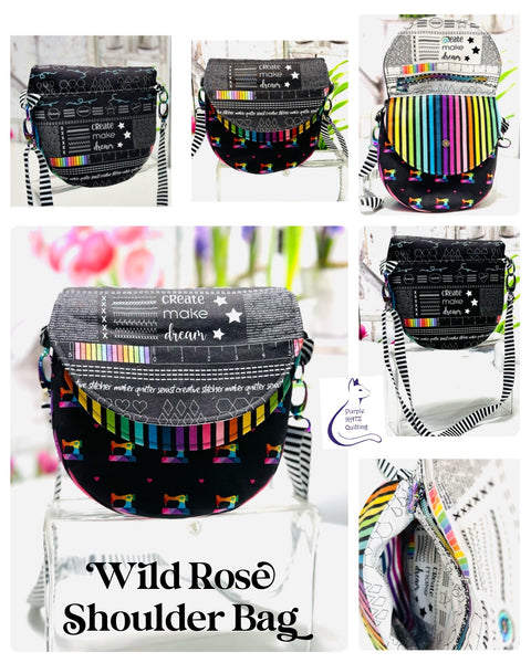 Wild Rose Shoulder Bag Fabric KIT - pattern extra