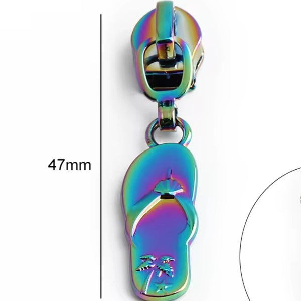 NEW - Just Arrived - KATZ Bag Bling - #5 Rainbow -  Flip Flop  - Zipper Pulls