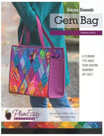 Dancing Diamonds Gem Bag pattern and template for one bag