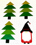 Scandinavian Tomte - Green OR Red Trees - traditional colorway - 54”x62”