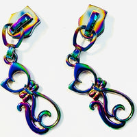 KATZ Bag Bling - #5 Rainbow -  Pretty KITTY - Zipper Pulls (5 pc)