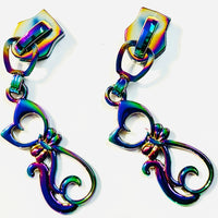 KATZ Bag Bling - #5 Rainbow -  Pretty KITTY - Zipper Pulls (5 pc)