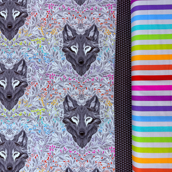 Pillowcase KIT - Tula Pink Wolf Light