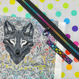 Quilted Pouch KIT - pattern by UhOh Creations - Graywork by Tula Pink - WOLF Light