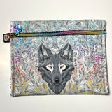 Quilted Pouch KIT - pattern by UhOh Creations - Graywork by Tula Pink - WOLF Light