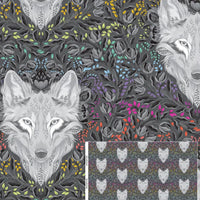 Tula Pink Graywork - Wolf of Pink Street Carbon - preorder October 2025