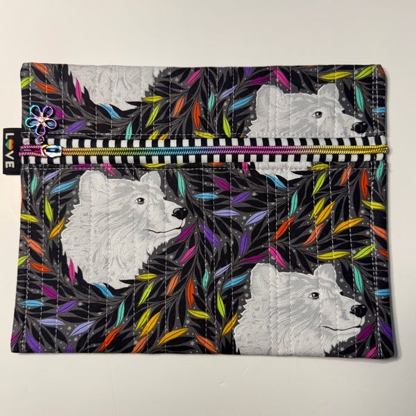Quilted Pouch KIT - pattern by UhOh Creations - Graywork by Tula Pink - BEAR