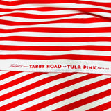 RARE OOP - Original Tabby Road - Tent Stripe - Strawberry Fielda - sold by half meter 20