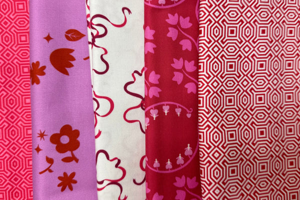 KATZ Curated Colorway -  pink red 5  - 5 half meter cuts