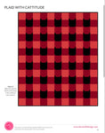 Pammie Jane - PLAID with CATitude Quilt - Burgundy - 66”x78”