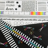 PKQ Grab & Go Large RETREAT Bag KIT - MAKE by Quiet Play - with BONUS 3 pc Rainbow Key Fob Hardware