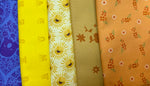 KATZ Curated Colorway -  yellow purple orange  - 5 half meter cuts