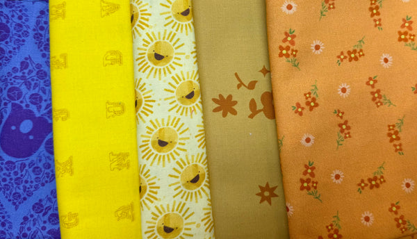 KATZ Curated Colorway -  yellow purple orange  - 5 half meter cuts