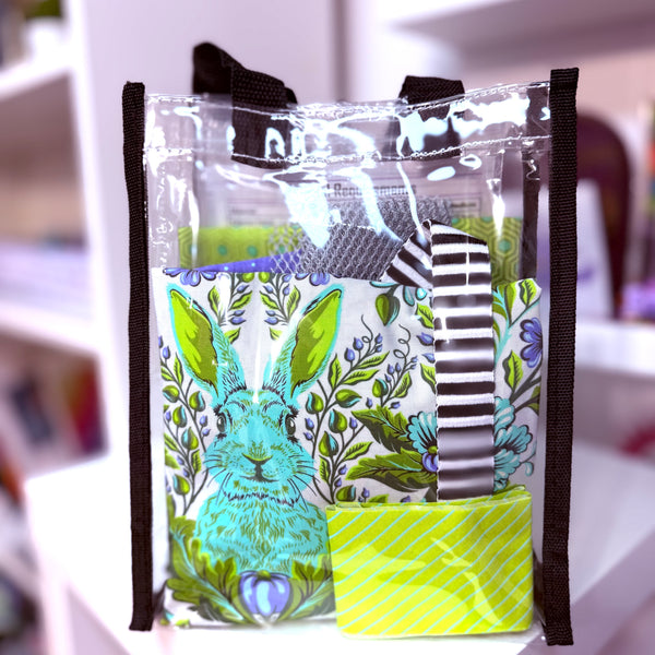 Louie Waist Pack Fabric KIT - Full Moon Forest BUNNY  - 1”buckle and webbing - MEDIUM - With Printed pattern by Uh Oh Creations
