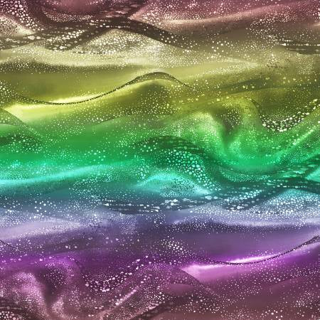 5 m backing bundle - Rainbow Waves - Pacifica Rainbow - Brown Olive