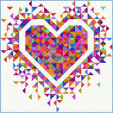 Exploding Heart Quilt KIT -   Eye Candy Quilts with GEMMA And  Black KONA Background
